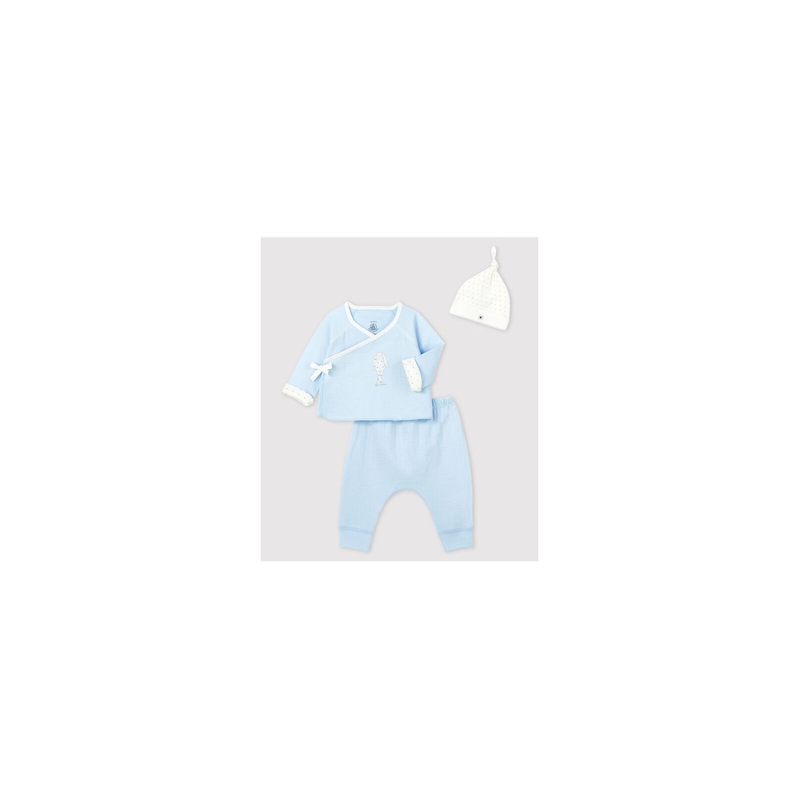 Ensemble cadeau bleu bébé garçon en tubique pour bébé Petit Bateau / Grand  Magasin